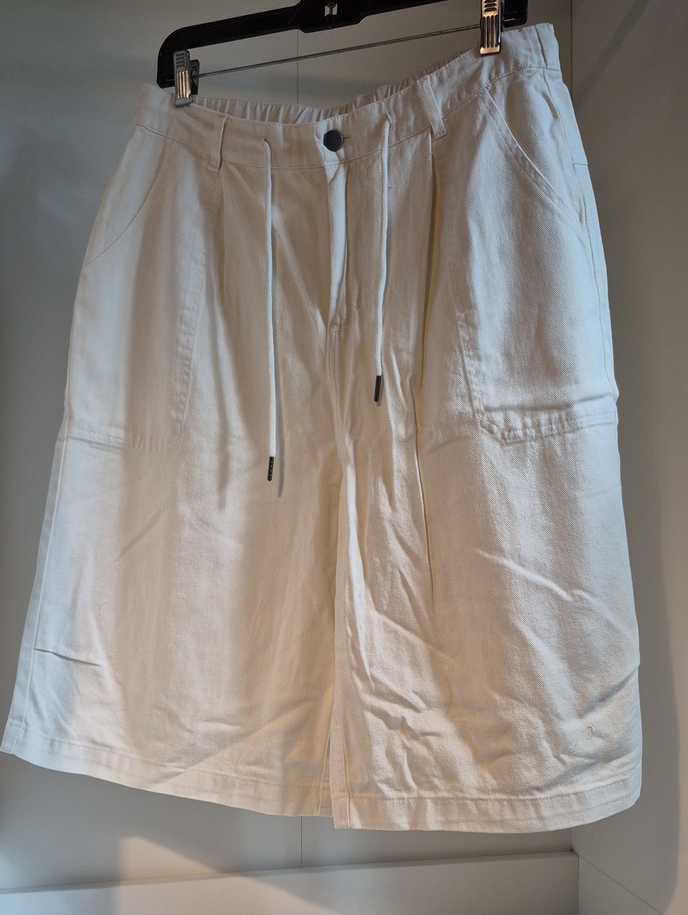 Women's Jorts White Drawstring Cargo Shorts